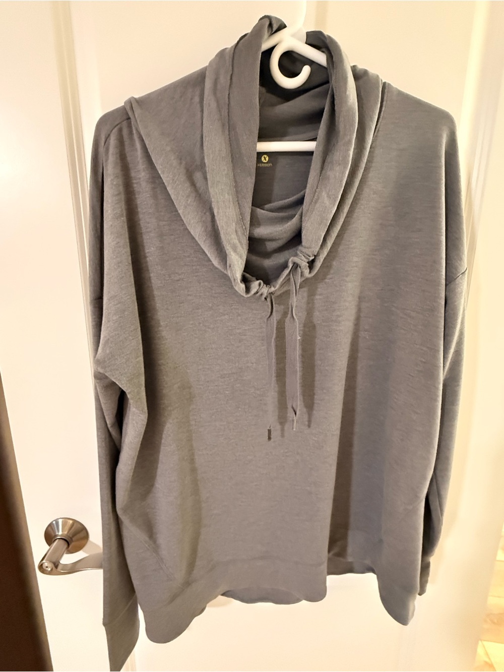 Xersion Gray Cowl Neck Crewneck Sweatshirt